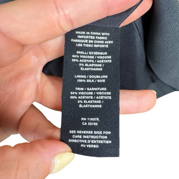 Helmut Lang NWT Charcoal Black V-neck Long Sleeve Silk Blend Mini Shift Dress - Picture 5 of 6